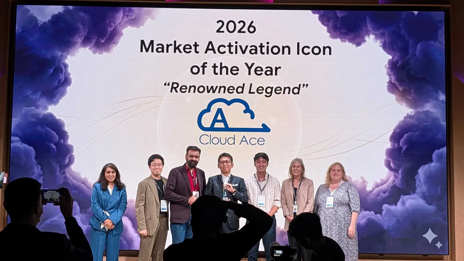 Cloud Ace on stage receiving Market Activation Icon of the Year 2026 at the Google JAPAC SMB Partner Forum